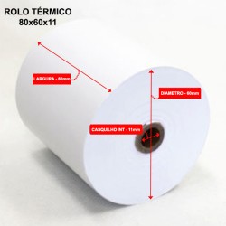 Rolo Térmico 80x60x11mm